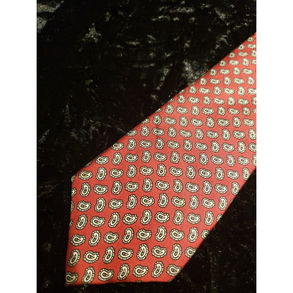 Vintage Roberto Capucci Designer Neck Tie Red White Paisley Career Wear